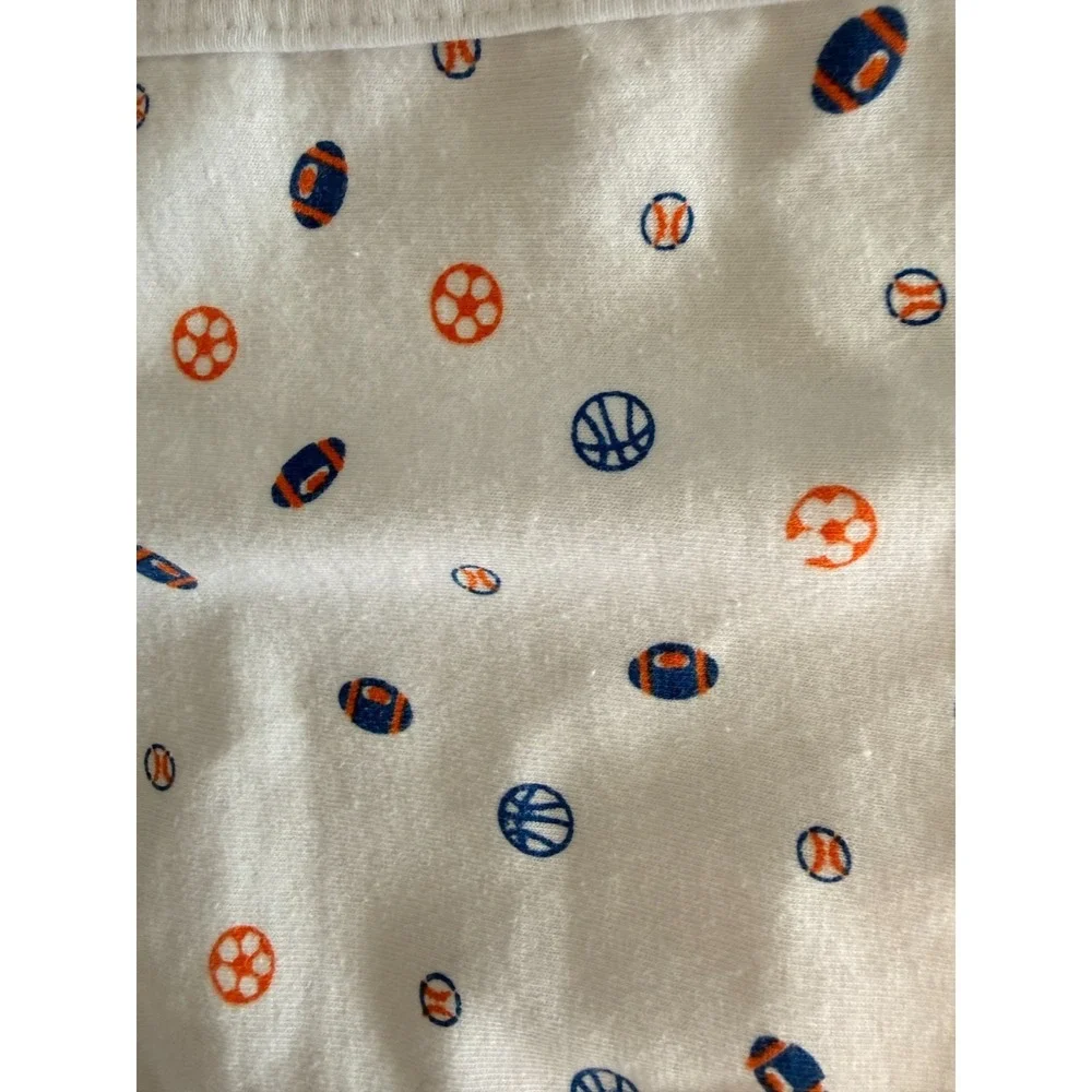 Sports Baby Burp Cloth Handmade Orange Crochet Trim | Contoured Navy & Orange